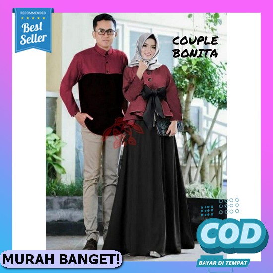 Baju Couple Kapel Maxi Dress Kemeja Pasangan Keluarga Pria Wanita Suami Istri Busui Pesta Kondangan 