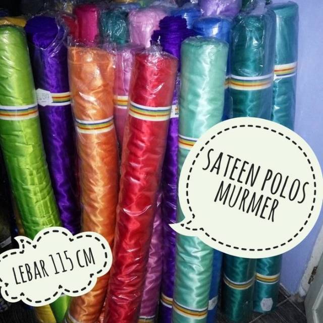 Kain satin sateen polos clarissa murah murmer