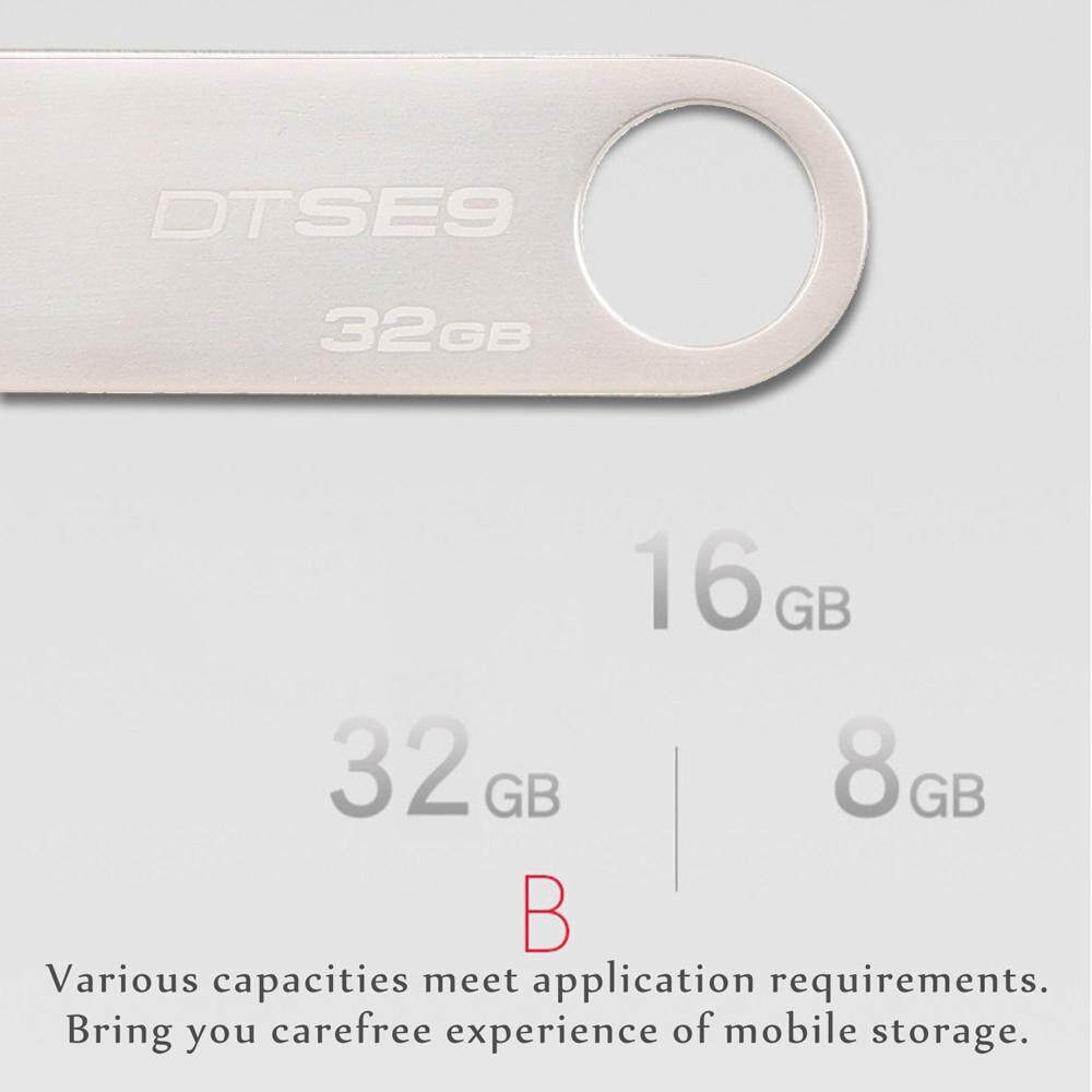 Kingston DataTraveler SE9 16GB 32GB 64GB 128GB Flash Drive Memory Stick Metal U Disk USB 2.0