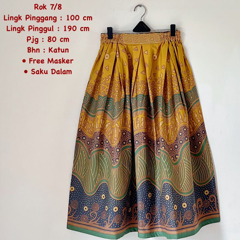 rok katun 7/8 batik print batik solo rok batik