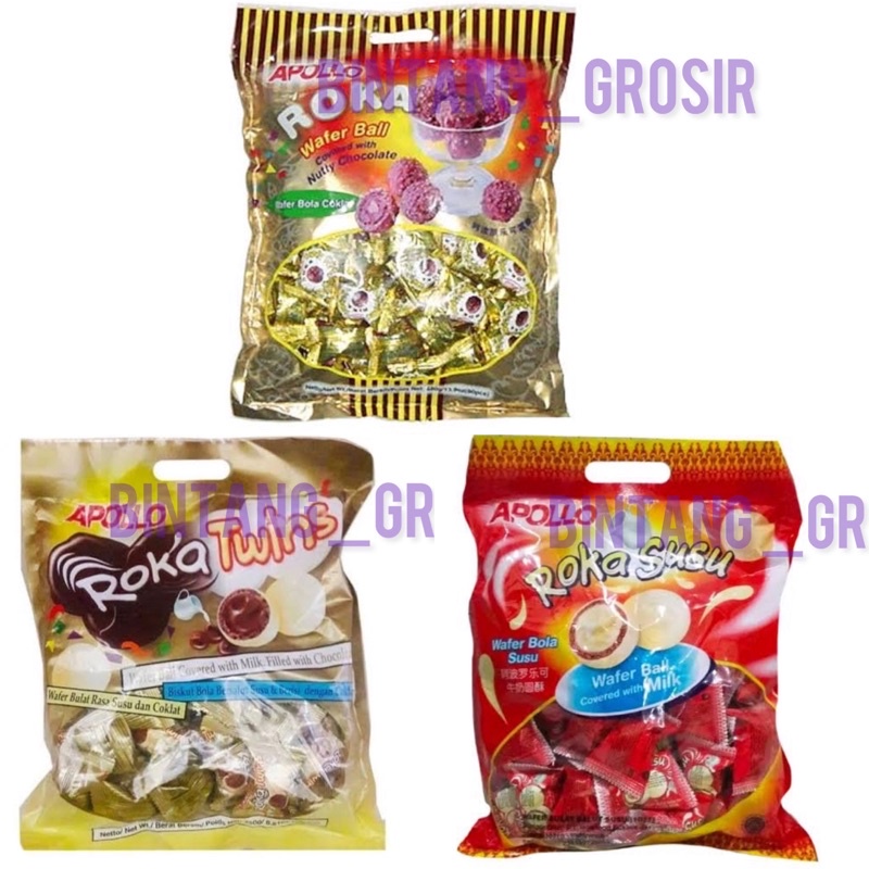 

Apollo Roka Choco Wafer Ball / Apollo Roka Twins / Apollo Roka Wafer Ball Milk / Apollo / Roka / Choco / Wafer / Ball / Twins / Milk / susu / kacang / bola / cokelat / chocolate / coklat