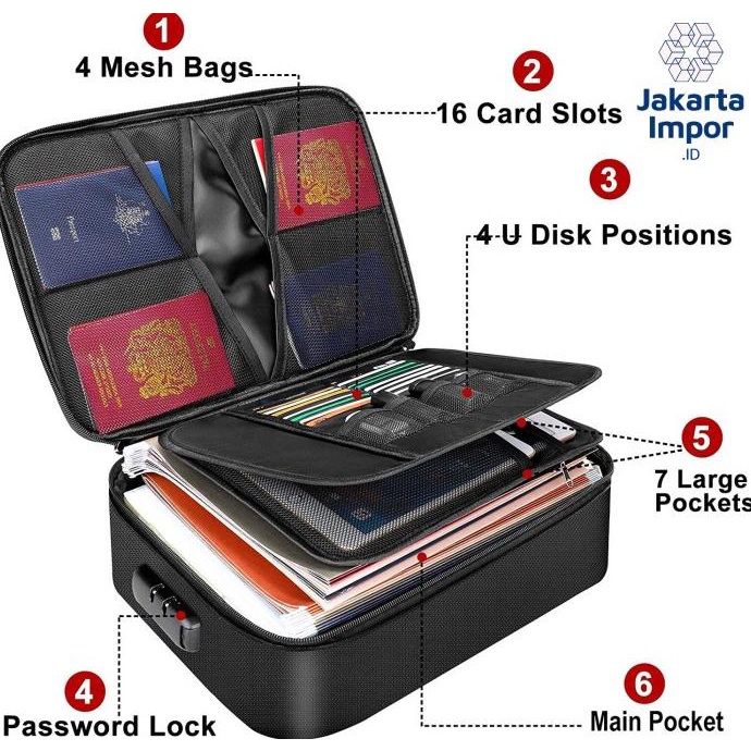 

Office & Stationery | Document Organizer | Tas Penyimpanan File Dokumen Dengan Gembok Travel Bag Storage Box | Best Seller