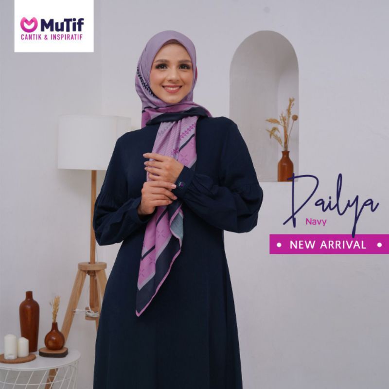 GAMIS MUTIF DAILYA NAVY