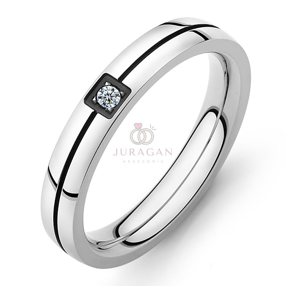 [GRATIS UKIR NAMA] Cincin Couple R31 Titanium Black Rosegold Anti Karat High Quality Ailoviu Kawin Nikah Tunangan Palladium + BONUS Gelang Couple