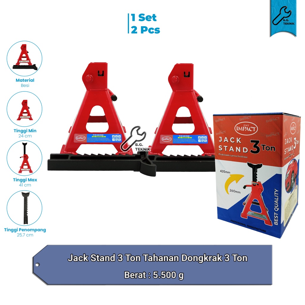 [JACK STAND] Dongkrak Jack Stand 2 / 3 Ton / Tahanan Mobil Berdiri   isi 2PC