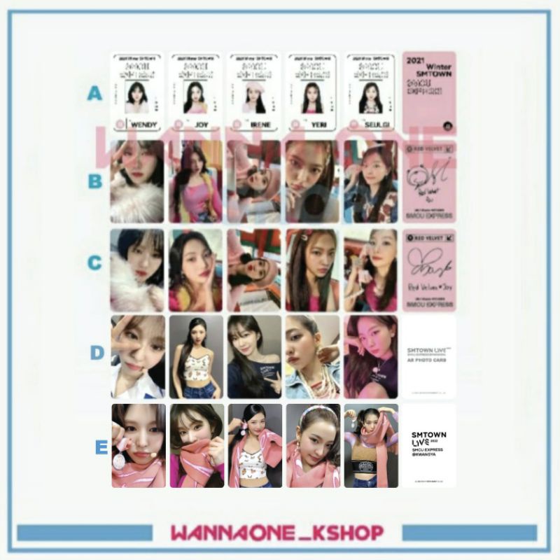 photocard id card red velvet smcu wendy joy irene yeri seulgi