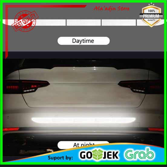 Cuci Gudang Sticker Reflective Warning Strip Exterior Mobil - Putih