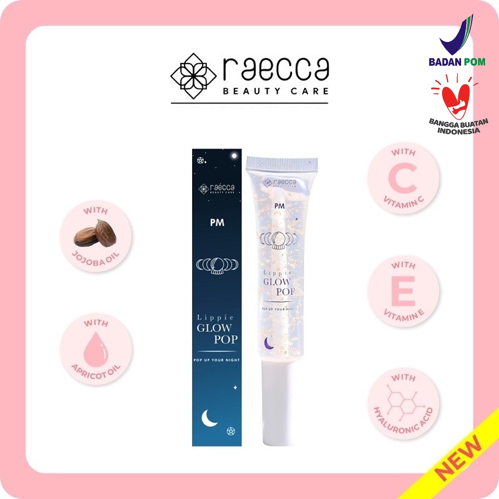 Raecca Lippie Glow Pop AM &amp; PM / Lippie Lip Serum Reborn Pelembab Bibir BPOM 15ml siang malam | BPOM ORIGINAL