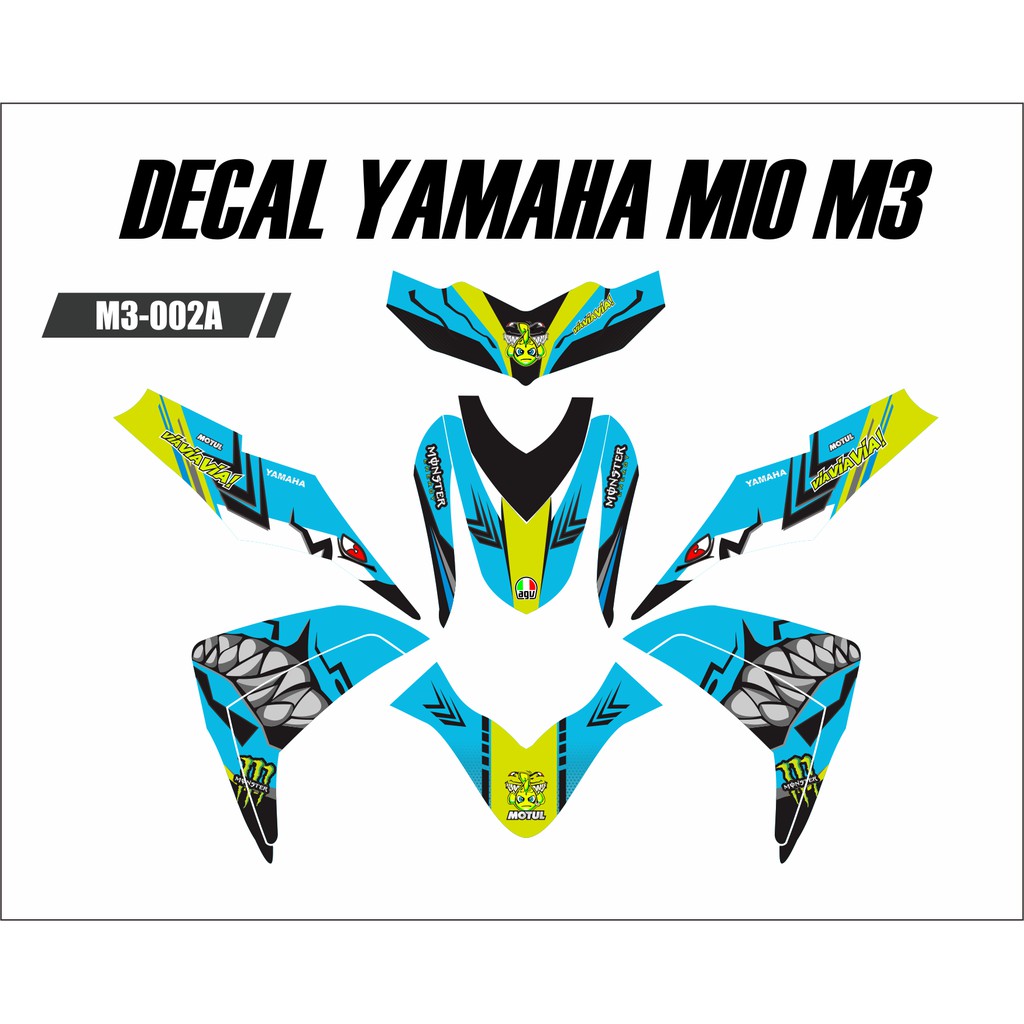 Jual Sticker Decal Yamaha Mio M3 Full Body - AGV PISTA SHARK | Shopee