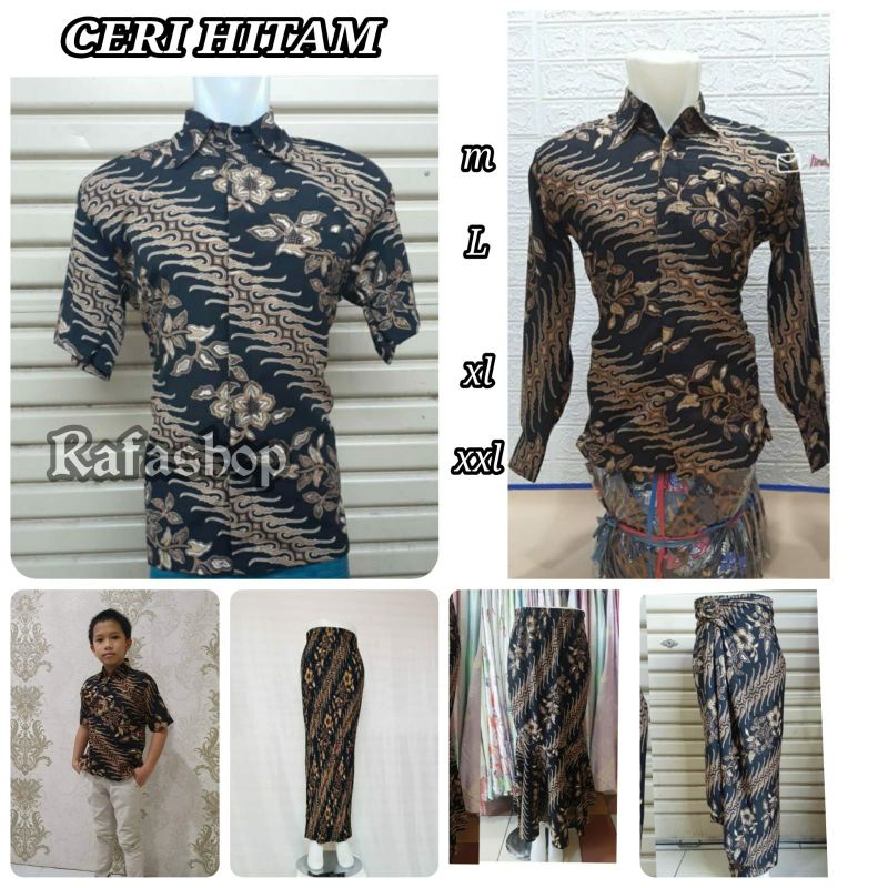 KEMEJA BATIK COUPLE~BAJU BATIK COUPLE~COUPLE BATIK CERI HITAM