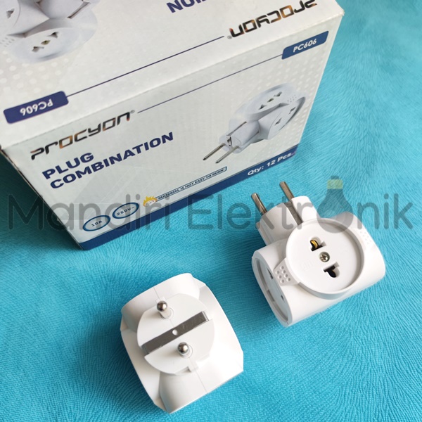 Steker T 4 Lubang Procyon PC606 - Colokan Listrik Cabang 4 Lubang - Steker 4 Lubang Procyon PC 606