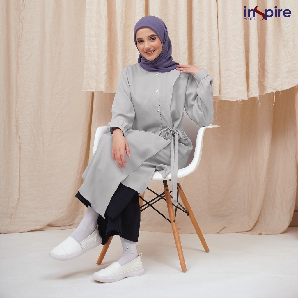 Inspire Tunik ITU 71 Atasan Polos Bahan Premium Crepe Kemeja Kuliah Modern Terbaru