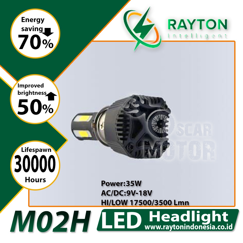 NEW LAMPU UTAMA RAYTON LED Motor AC/DC 4 Sisi RTD M02H 40w H6 H4 HS1 motor