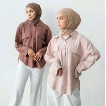 NEW ARRIVAL - Eveseitch - Naira Shirt - Kemeja Cringkle Wanita