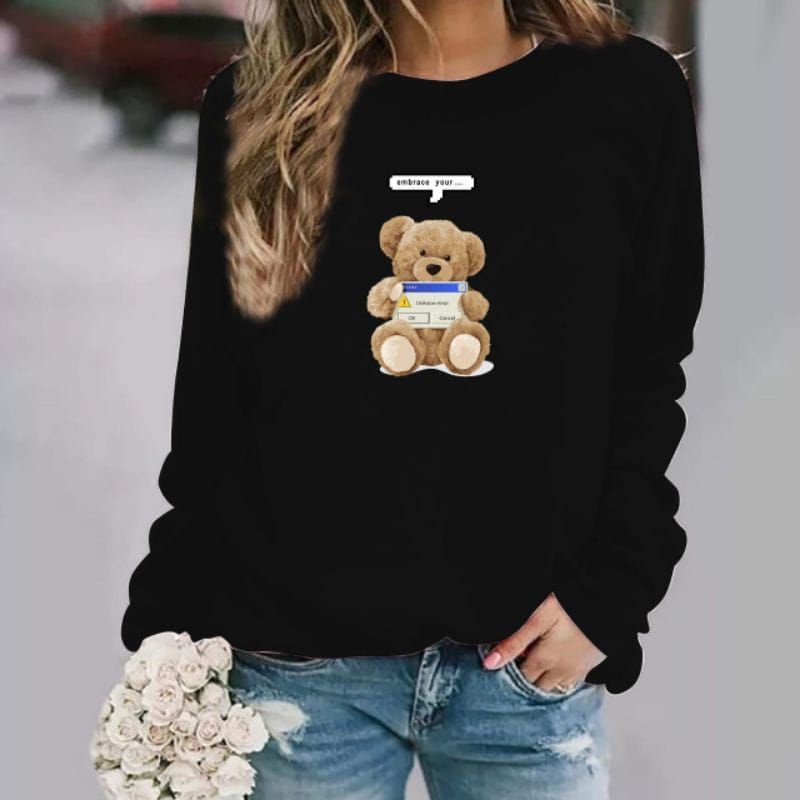 baju lengan panjang TEDDY BEAR wanita kaos Distro keren dan Trendy kekinian / kaos terlaris