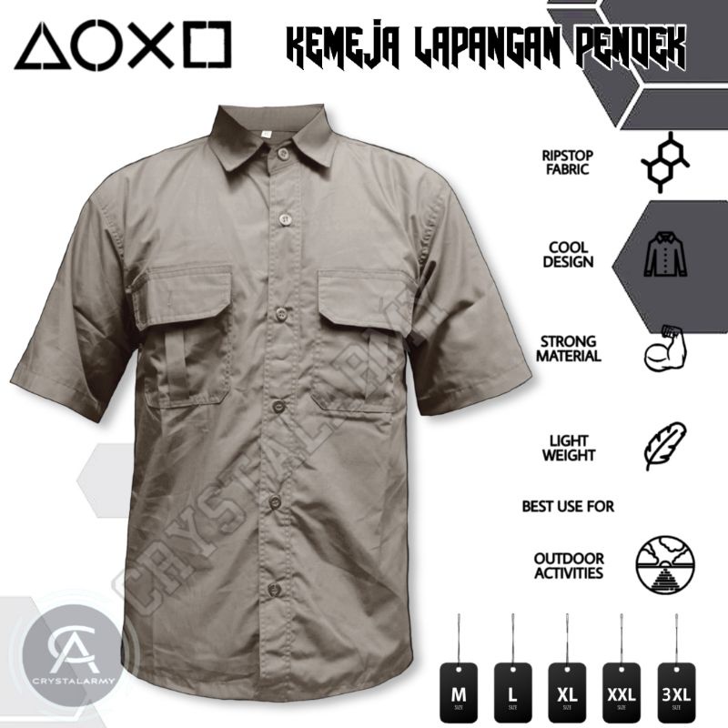 COD Kemeja PDL Lapangan / Kemeja seragam PNS / Baju Kerja atasan pdh pns / Tactical Hiking Gunung Safety Lengan Pendek