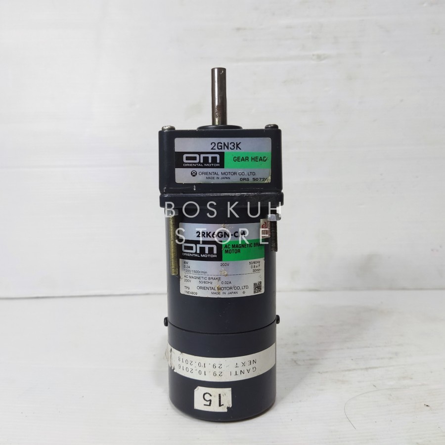 Ac Magnetic Brake Motor Gearbox Oriental Motor 6W 1:3 220V 500 Rpm