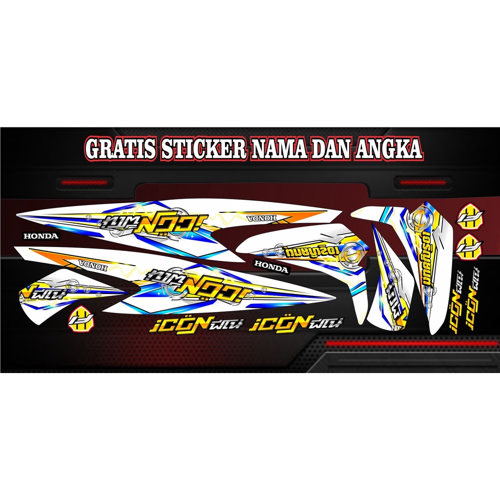 (COD) Sticker Striping Variasi Simple Motor Honda Beat 2020 2021 Motif Super Keren