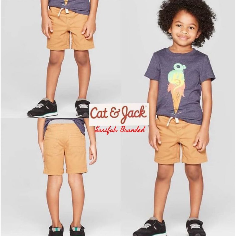 Baju Anak Pekanbaru - Celana Pendek Anak Laki Laki Cat&Jack - Celana Pull On Anak Sarifah Branded