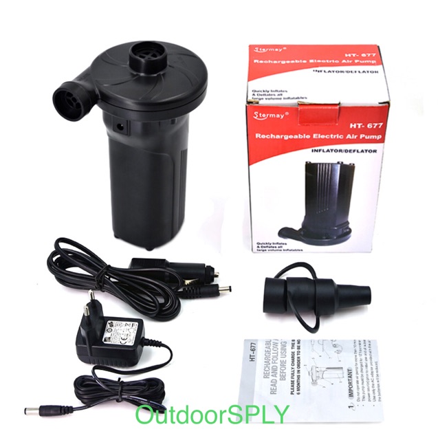 HT-677 12V Rechargeable Battery Air pump , Pompa Angin Listrik
