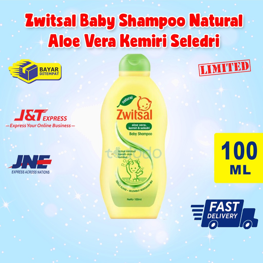 Zwitsal Baby Shampoo Natural Aloe Vera Kemiri Seledri 100ml / Shampoo Bayi