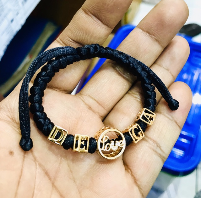 Gelang nama lapis emas gelang rajut tali lapis emas gelang huruf. Gelang inisial gelang tali nama