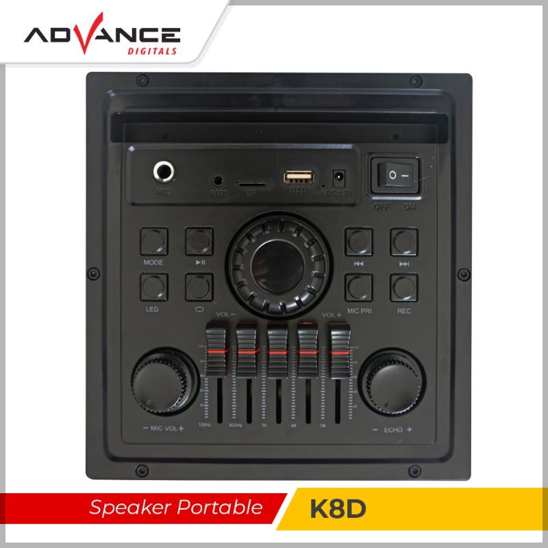 READY STOCK ADVANCE 8 Inch Aktif Speaker Bluetooth Portable K8D Garansi Resmi 1 tahun