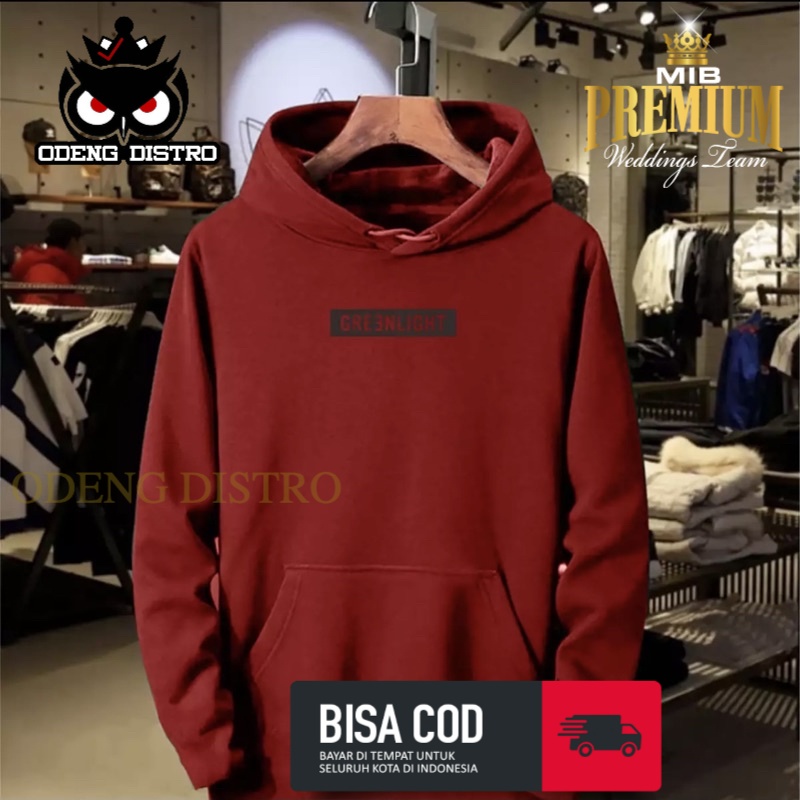 Hoodie Greenlight Rectangle Premium Black Jaket Sweater Basebal Varsity Distro Keren Kekinian Termur