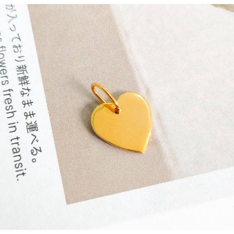 liontin korea polos model hati bisa request huruf emas asli kadar 875