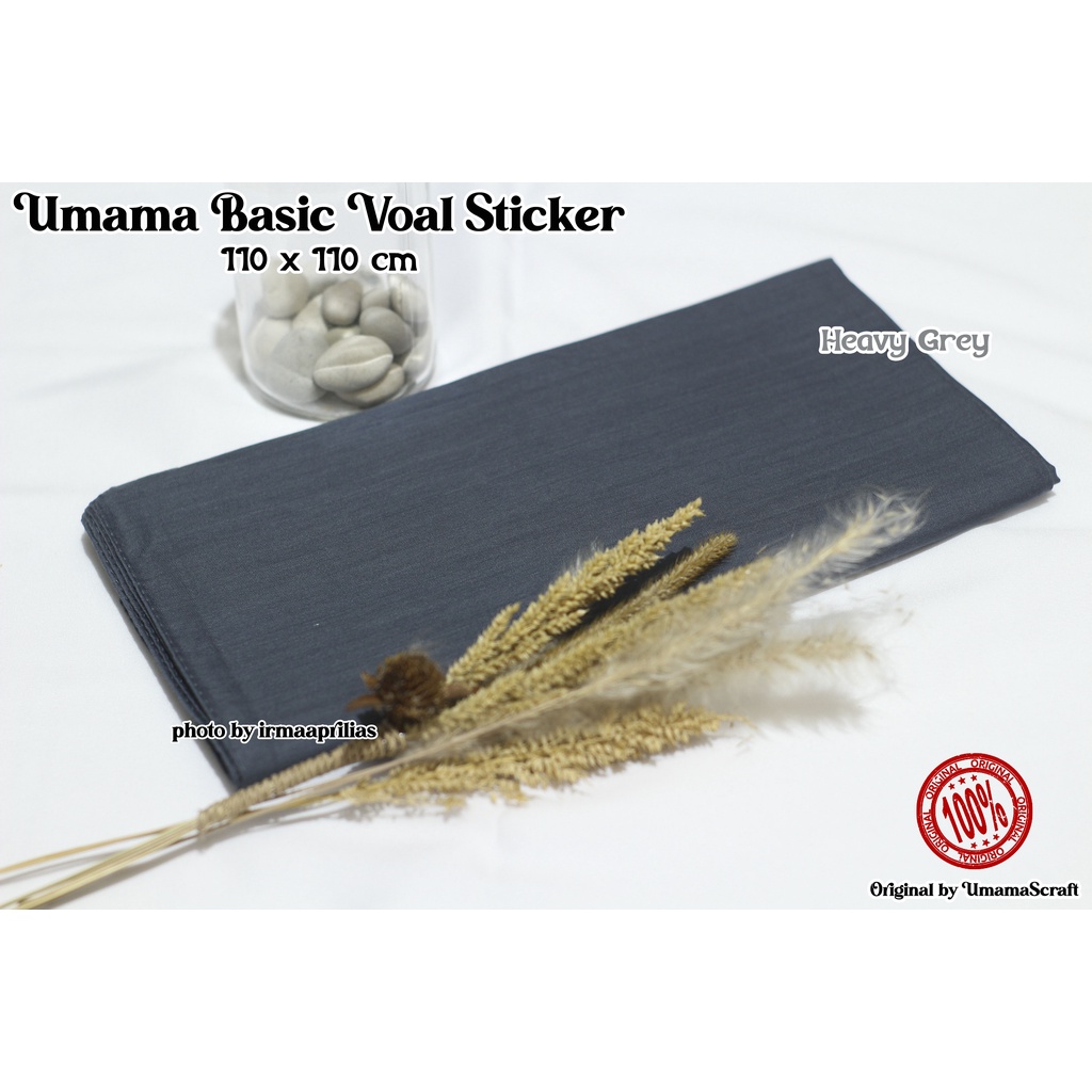 Hijab Basic Voal Umama Jilbab Segi Empat Polos Umama Kerudung Polos Segi Empat Part 2-HEAVY GREY