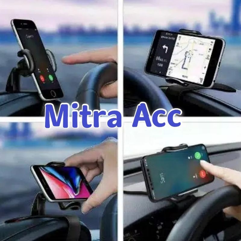 Car Holder HP Mbil Dashboard Berputar 360 Car Phone Mount Clip