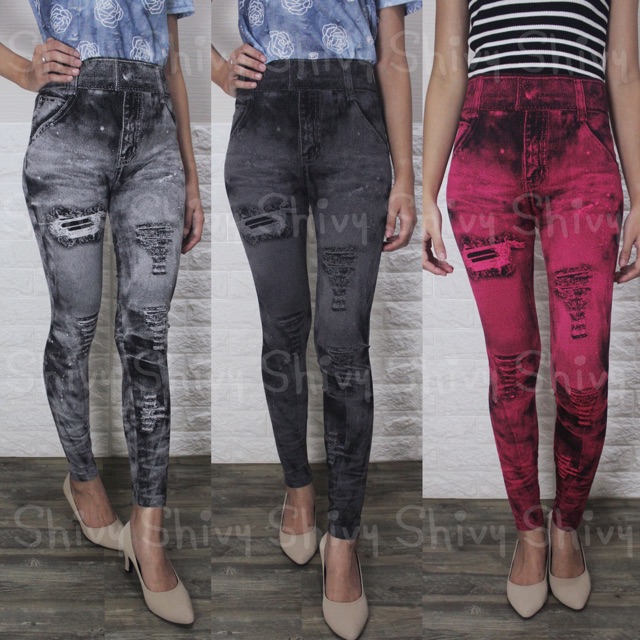 TERLARIS CELANA LEGGING JEANS MOTIF LEGGING JEANS WARNA 