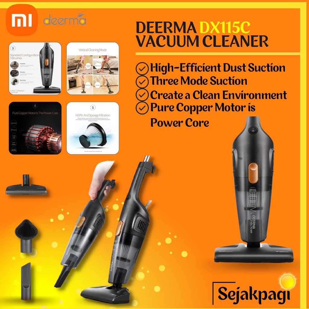 Deerma DX115C Handheld Vacuum Cleaner Penyedot Debu