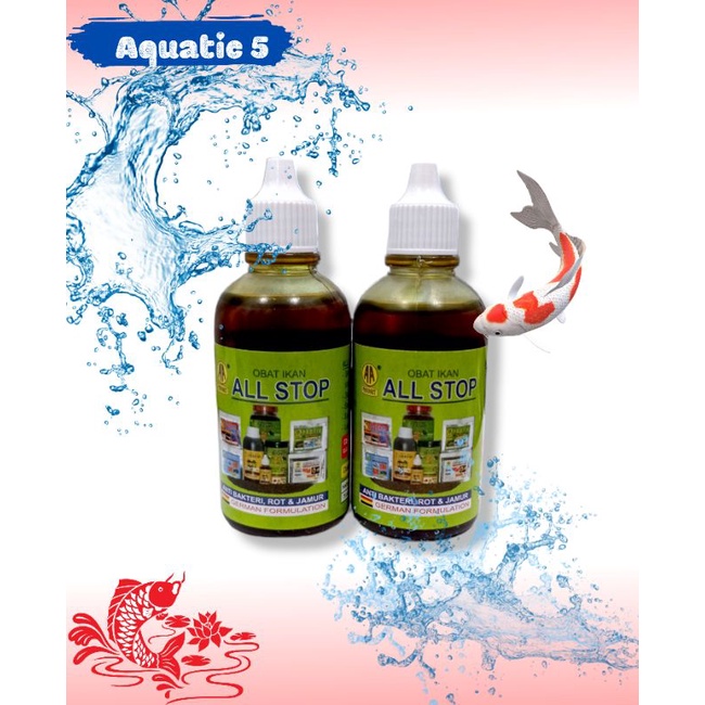 OBAT IKAN  LUKA ANTI BAKTERI AKARI AA ALL STOP 75ML