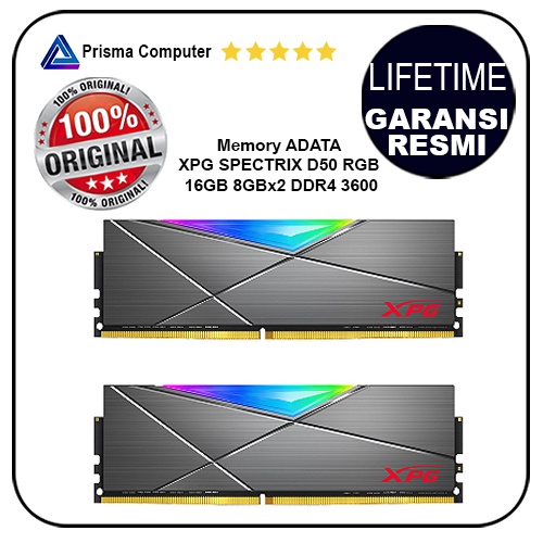 Memory ADATA XPG SPECTRIX D50 RGB 16GB 8GBx2 DDR4 3600