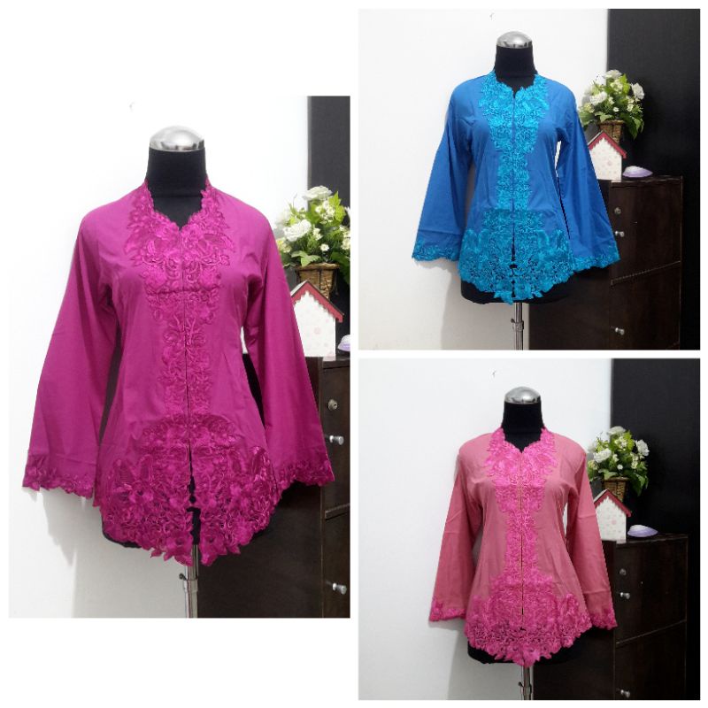 Kebaya katun model encim / kebaya agustusan / kebaya kantor ukuran M - XL