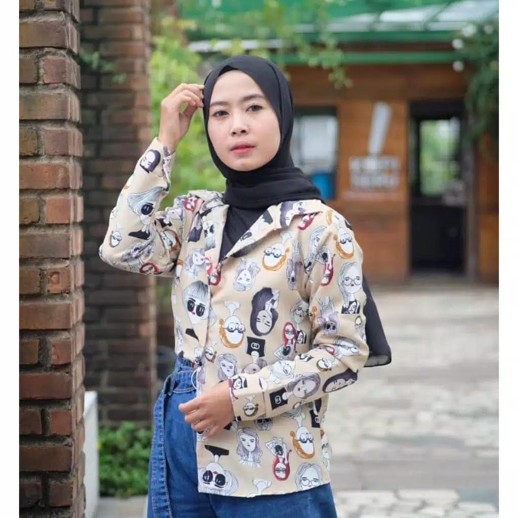 ZAYA - KEMEJA RETRO VINTAGE/ KEMEJA KOREA WANITA