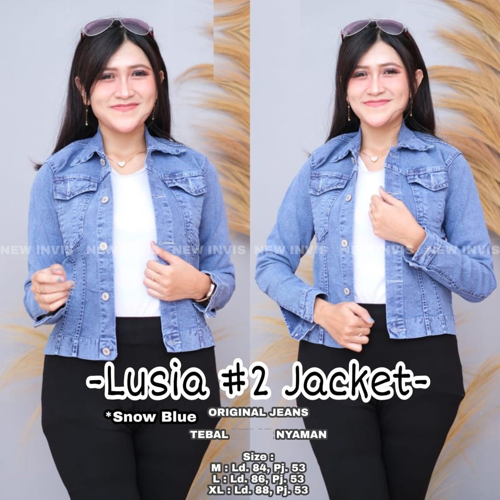 JAKET JEANS SNOWBLACK DAN SNOW BLUE LUSIA JACKET WANITA KEKINIAN GBM