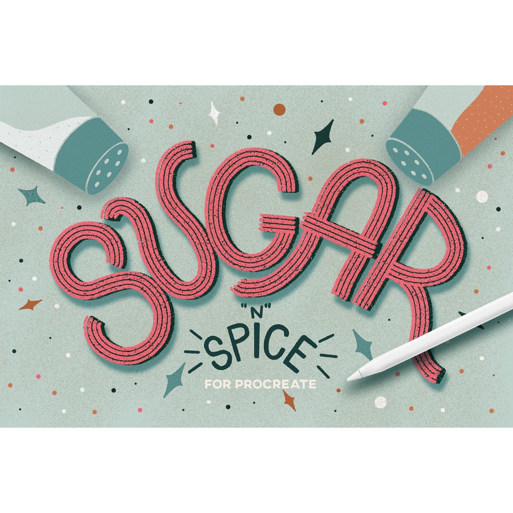 Procreate Brush - Sugar &amp; Spice Texture Shader Brushes