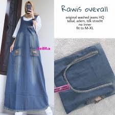 Rawis Overall Jelita Jeans//baju wanita jeans//baju wanita termurah//baju muslim wanita jeans
