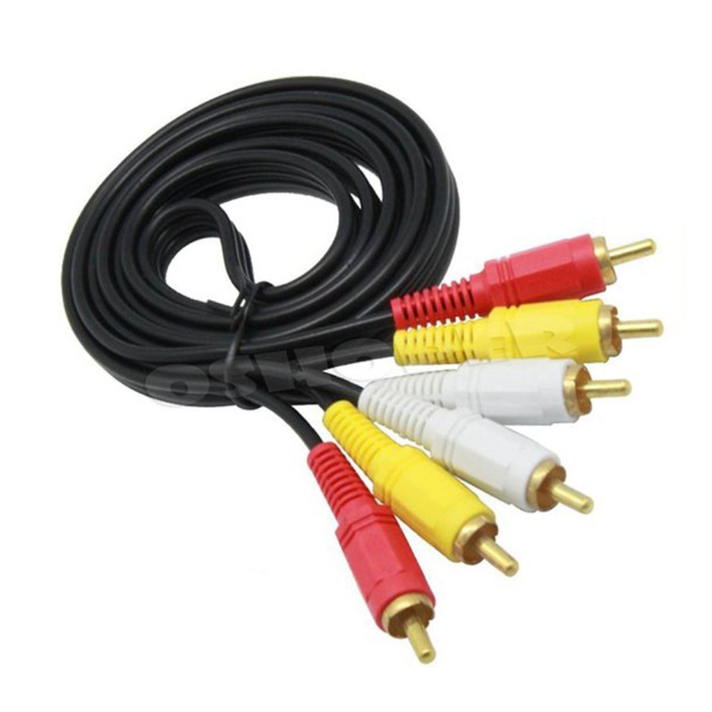 Kabel RCA to RCA 1.5 m Audio 3-3 Kabel RCA to RCA 1.5m AV VIDEO 1.5 meter Audio 3-3 hitam - 660023