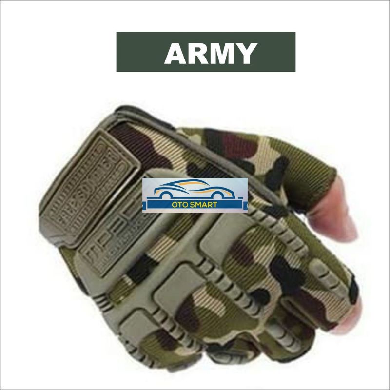 SARUNG TANGAN PRIA POLISI MOTOR TENTARA  GLOVES HALF FINGER