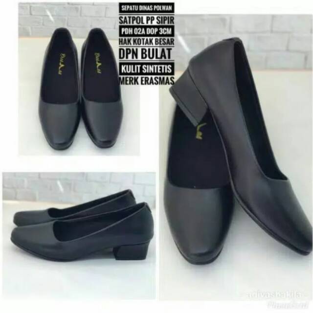 Sepatu dinas BHAYANGKARI hak 3cm dove ERASMAS ori
