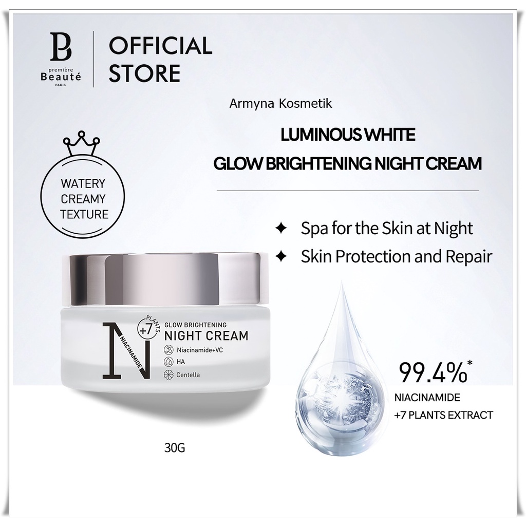 [ORI] Night Cream Premiere Beaute Luminous Krim Malam Treatment Pelembab Wajah - BPOM 30 gram