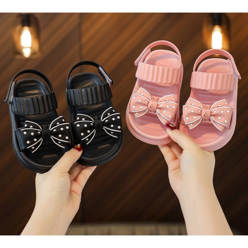 250 NEW Sandal jelly / Sepatu sandal anak perempuan motif pita polkadot