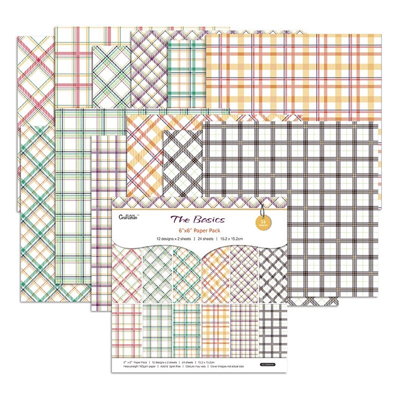 Scrapbooking Patterned Paper 6&quot;x6&quot; - The Basics (24 sheets)