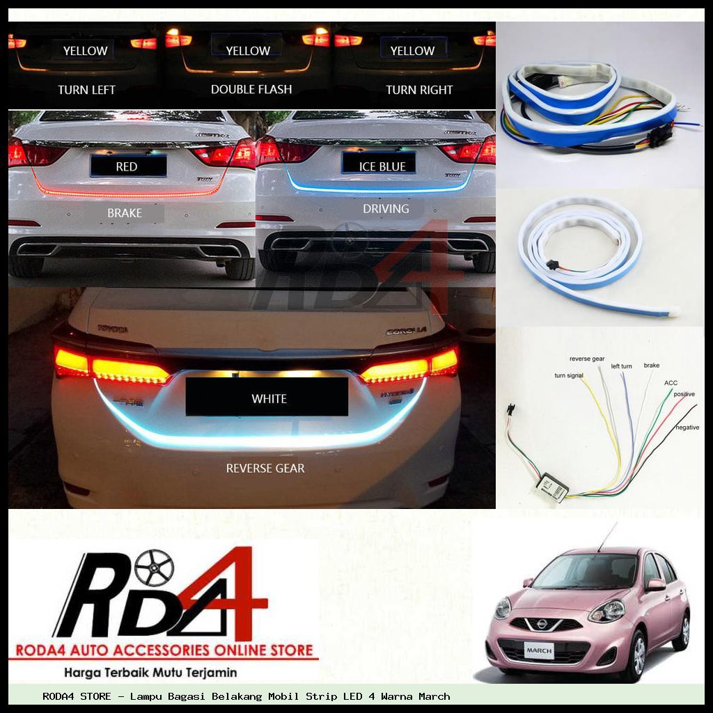 Lampu Bagasi Belakang Mobil Strip LED 4 Warna March