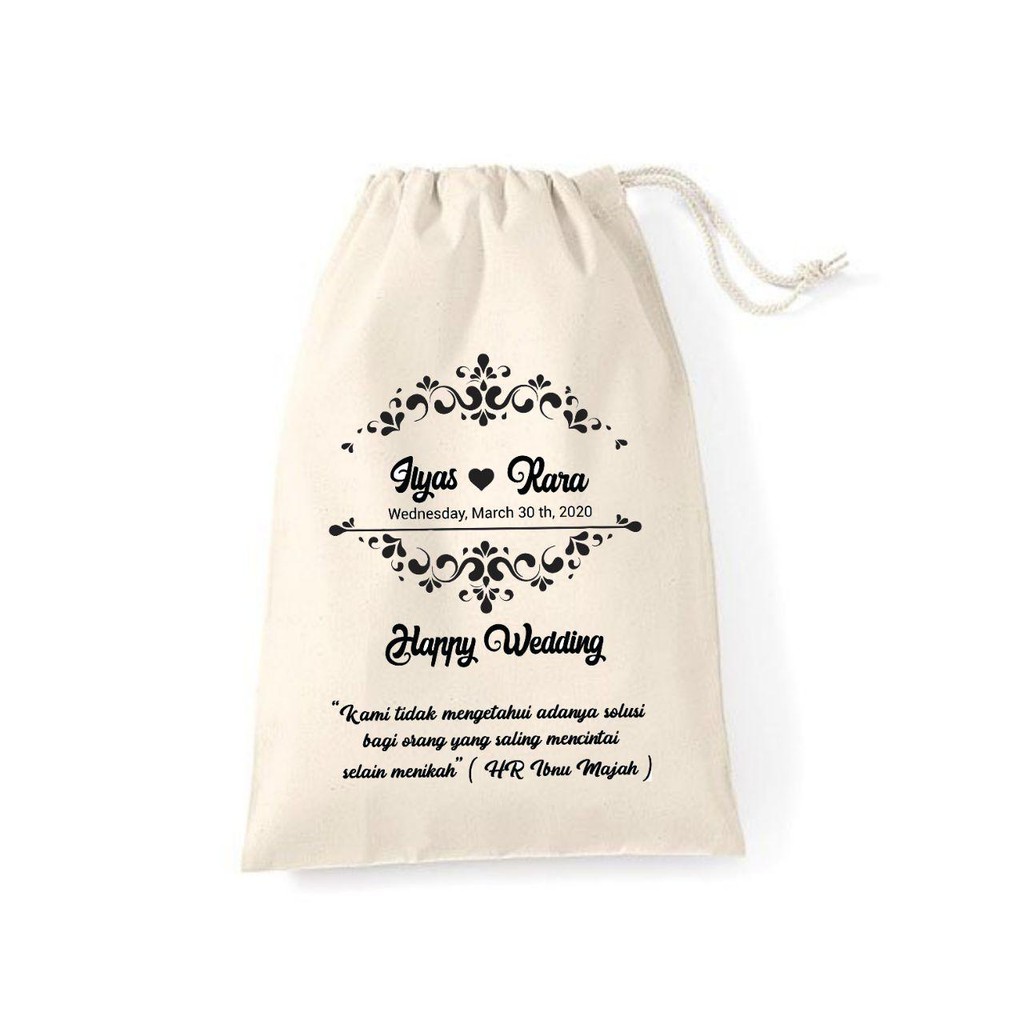 Souvenir sablon custom desain , Souvenir blacu, Pouch blacu, Pouch serut blacu