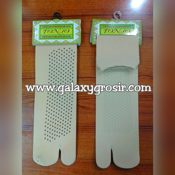 [1 Lusin]Kaos Kaki Jempol Muslim Sebetis Coklat bintik Ukuran L
