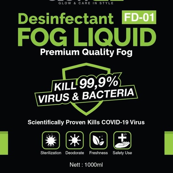 Cairan FOG LIQUID DESINFECTANT Mesin Fogging Mobil Rumah Ruangan 1L